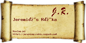 Jeremiás Réka névjegykártya